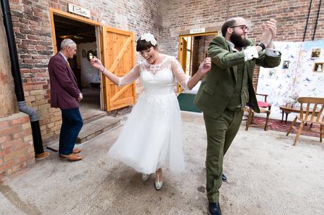 York Wedding Photography at Barmbyfield Barns bride & groom entrance