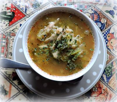 Roast Chicken Soup with Barley, Parsnips & Cabbage