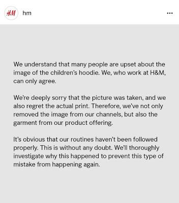 H&M'sapology on coolest monkey in the jungle incident