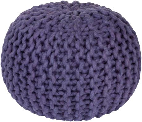 Fargo Wool pouf in Violet color