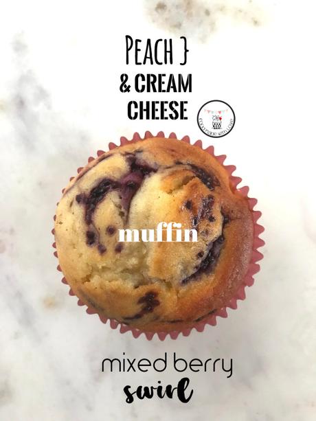 {Spencer Makes} Peach Cream Cheese Muffins with Mixed Berry Swirl