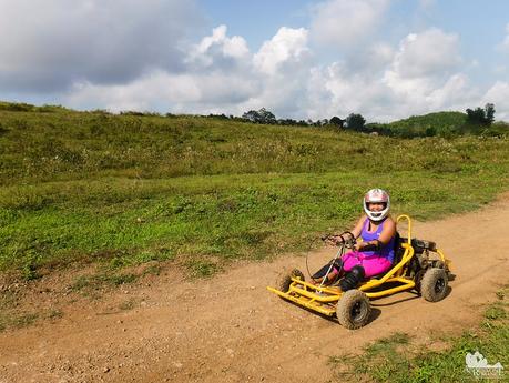 Sweetie looks cute driving an off-road go-cart