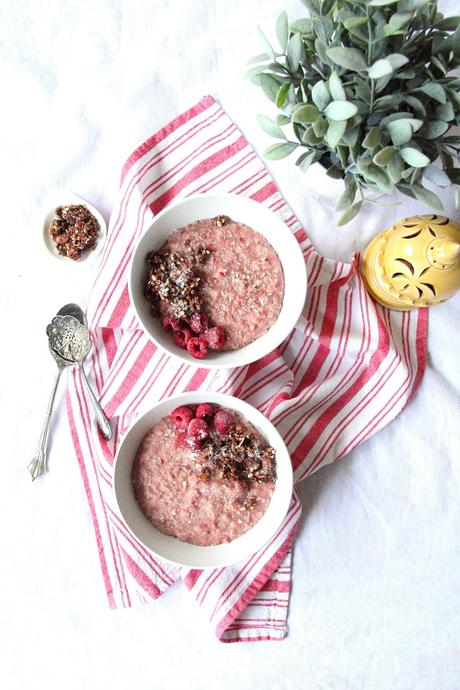 Raspberry and Coconut Vegan Porridge 