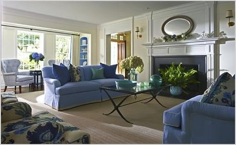 decoracion de salas con muebles azules
