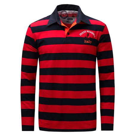 red long sleeve polo shirts for men