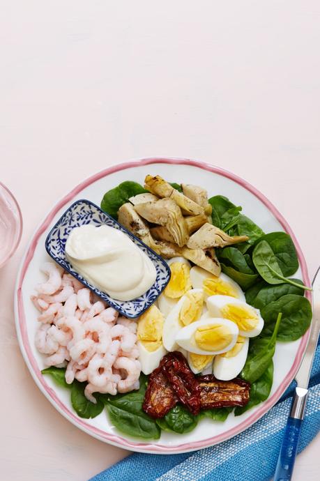 Keto shrimp and artichoke plate