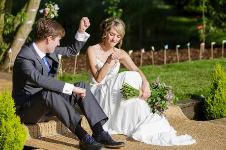 Villa Farm Weddings bride and groom fist bump