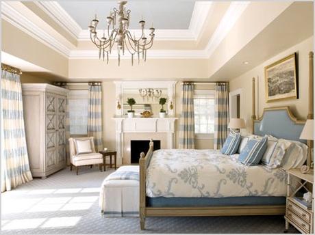 bedroom beige blue