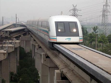 Shanghai Maglev Train on the track