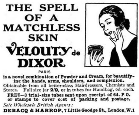 1923 Dixor Velouty Powder Cream - cosmetics and skin 1923 Dixor Velouty Powder Cream - Image: cosmetics and skin