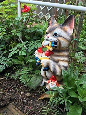 Image: Mischievous Cat Massacre | By Mark and Margot | Mischievous Cat Garden Gnome Statue Figurine | Best Art Décor for Indoor Outdoor Home Or Office