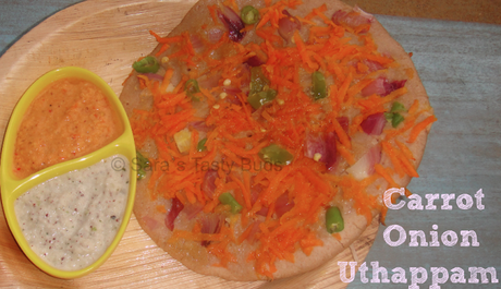Carrot Onion Uthappam - Jackfruit 365 Review