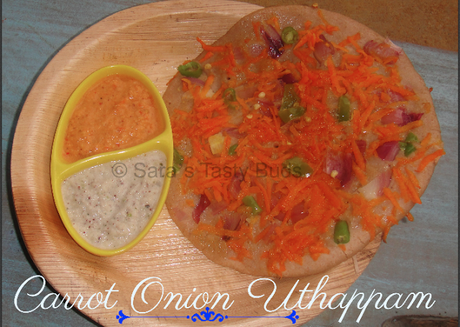 Carrot Onion Uthappam - Jackfruit 365 Review
