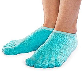 Image: NatraCure 5-Toe Moisturizing Gel Socks | Intensive treatment to moisturize | soften hard, dry, rough feet, heels, toes, and cuticles