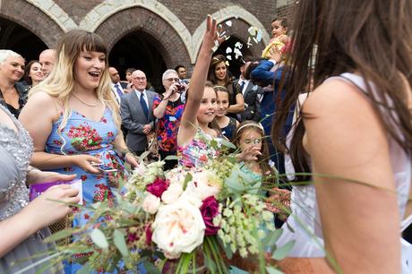 St. Stephens Hampstead Wedding guest throws extra confetti