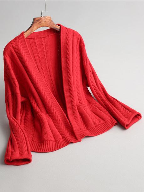 red cardigan