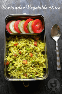 Coriander Vegetable Rice for Kids