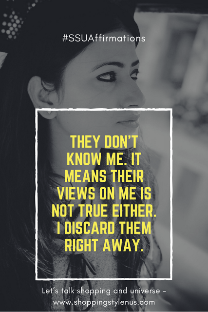 They don't know me. It means their views on me is not true either.