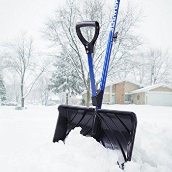 Image: Snow Joe SHOVELUTION 18-IN Strain-Reducing Snow Shovel with Spring Assisted Handle