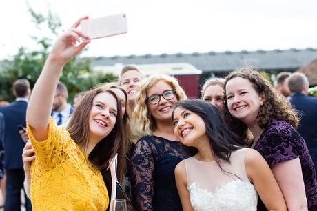 Preston Court Wedding Photography guests take selfie with the bride