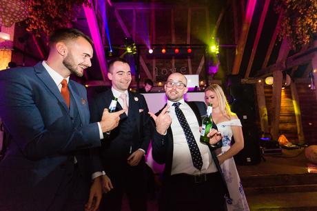 Evening disco guest making a funny face Preston Court Wedding Photography