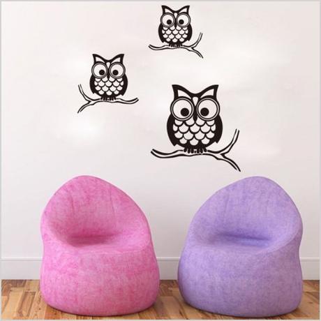 fashion night owl pattern wall sticker for livingroom bedroom decoration 478963