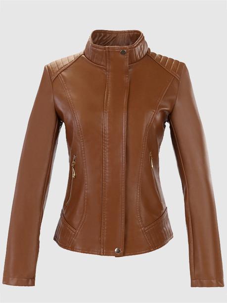 How to Pair with the Leather Jackets for Women in Spring? Newchic brown leather jackets