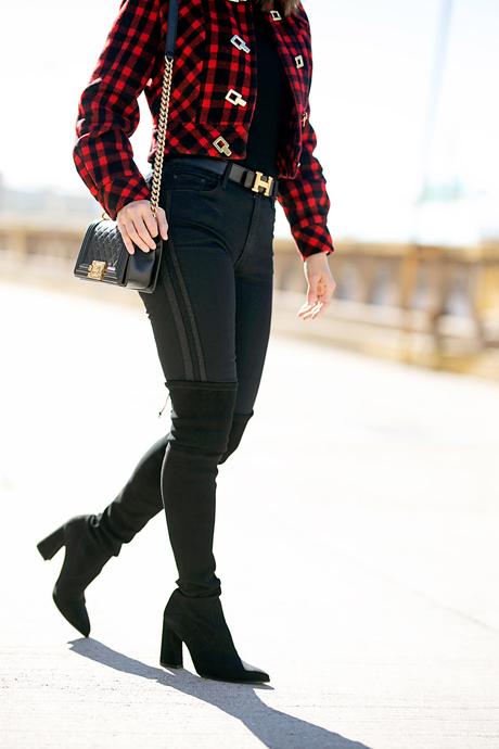 From Grandma with Love // Red Buffalo Plaid Cropped Jacket