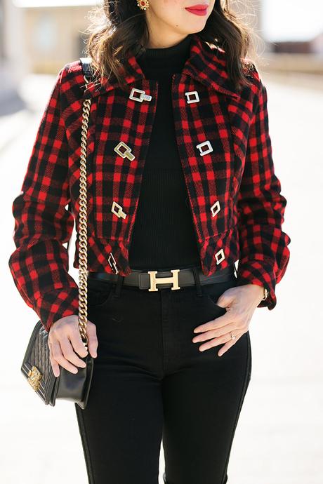 From Grandma with Love // Red Buffalo Plaid Cropped Jacket