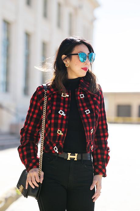 From Grandma with Love // Red Buffalo Plaid Cropped Jacket