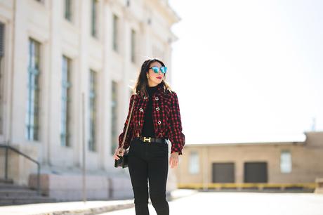 From Grandma with Love // Red Buffalo Plaid Cropped Jacket