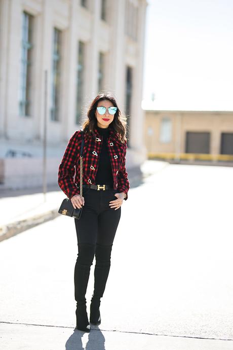 From Grandma with Love // Red Buffalo Plaid Cropped Jacket