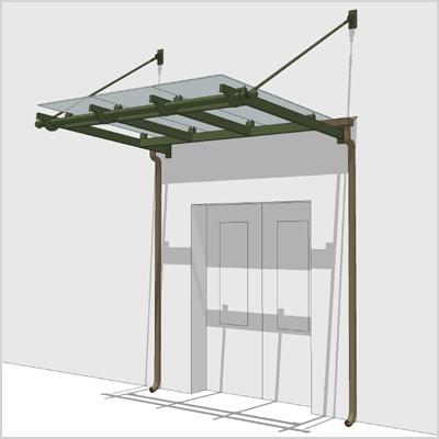 small glass entrance canopy