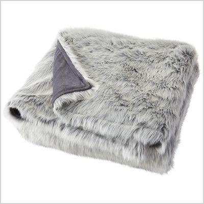 grey fur throw