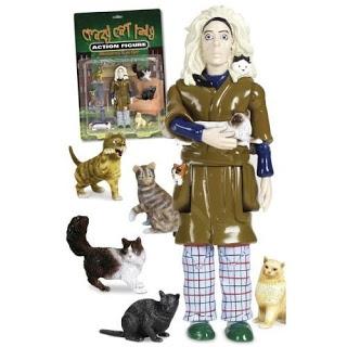 Image: Accoutrements Crazy Cat Lady Action Figure Set | Every town has a Crazy Cat Lady. She's the one who lives in a tiny house full of feral felines