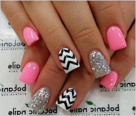 chevron and glitter false nails set 10g nail glue included