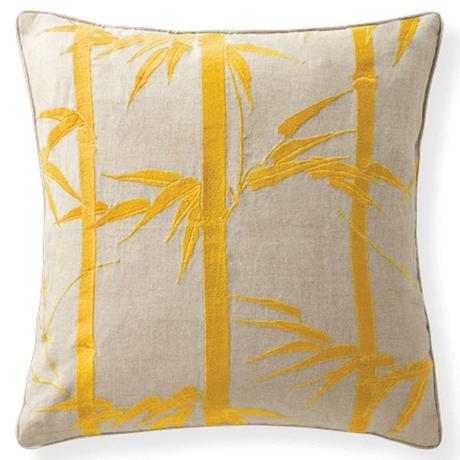 Bamboo Hawaiian Mustard Pillow design by Florence Broadhurst