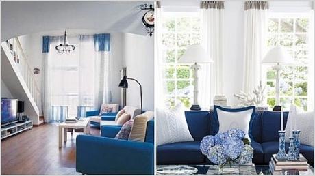 blanco y azul dos colores para tu sala