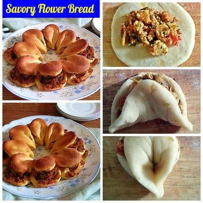 Savory Flower Bread Recipe @  treatntrick.blogspot.com