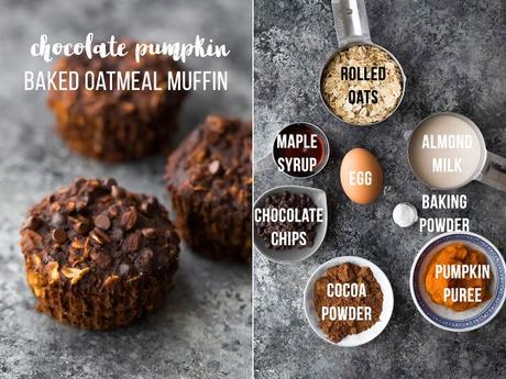 Easy baked pumpkin oatmeal muffins are a delicious meal prep breakfast or snack on the go. They are easily made gluten-free and vegan, are freezer-friendly, and are customized with seven different flavor variations so you'll never get bored! #sweetpeasandsaffron #mealprep #oatmeal #muffin