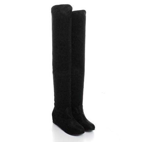 black suede thigh high boots
