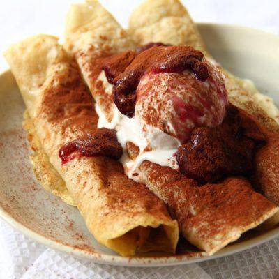 Vegan Pancakes with Cherries and Cream | Vegan Recipe