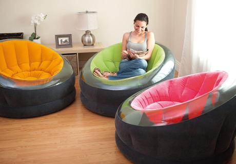 Image: Intex Inflatable Empire Chair | Perfect for living rooms, college dorms, or backyard patios | combo valve with extra-wide openings ensures fast inflating and deflating