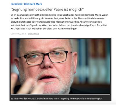 Crux: Cardinal Marx Urges Pastoral Care, Not Blessing of Gay Couples; German Media Corroborate This — But Here's What German Media Are Actually Stating