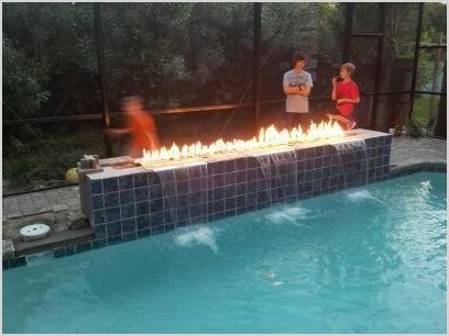 fire features contemporary pool tampa