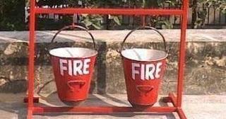 Fire ~ fire fighting ~ Sand buckets  ~  and usage of atta !!! as extinguisher