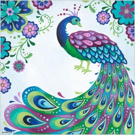 floral peacock canvas wall art modern artwork