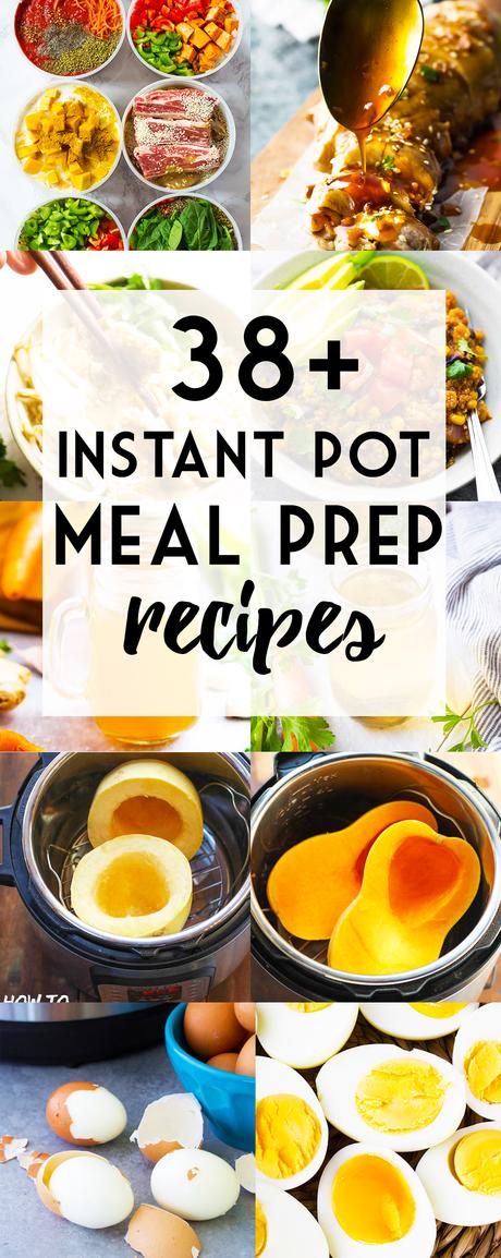 More than 38 Instant Pot Meal Prep Recipes to make meal prep Sunday easy peasy! Basic recipes to cook a protein, veggies or carbs, Instant Pot freezer pack recipes and freezer-friendly Instant Pot recipes are included. #sweetpeasandsaffron #instantpot #mealprep