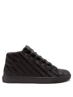 The Answer's In The Jacquards:  Balenciaga Arena Logo-Jacquard High-Top Trainers