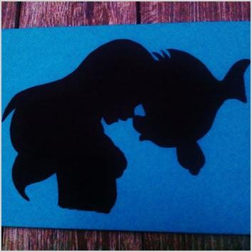 hand painted canvas disney silhouettes ariel flounder